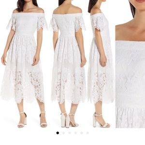 White Lace Off the Shoulder Dress